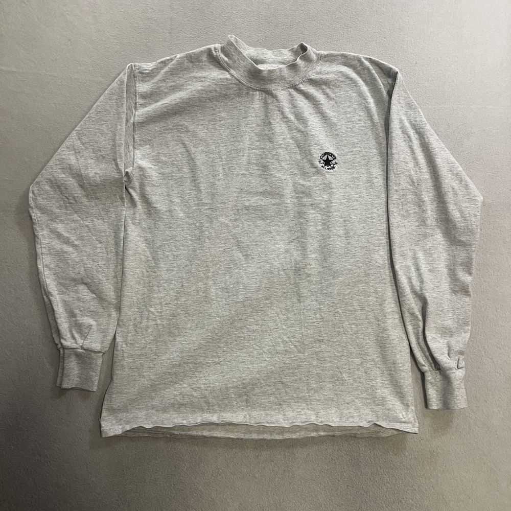 Vintage 90's CONVERSE All Star Shirt Men's Size Medium Gray Long Sleeve
